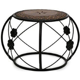 Wooden & Iron round handmade table 31D x 31W x 31H cm